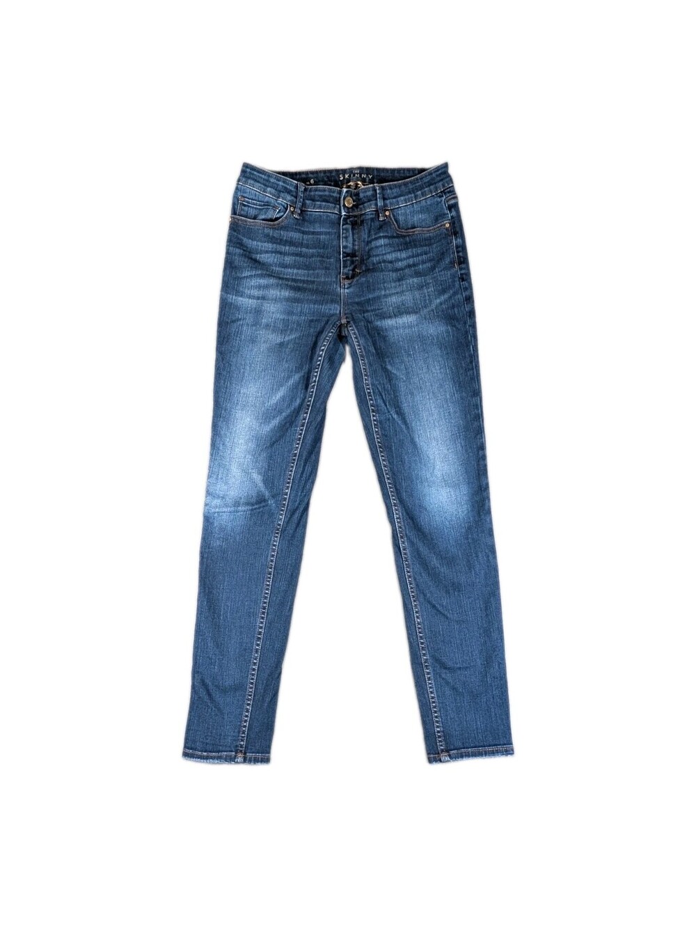 White House Black Market Womens Size 6 Blue Skinny Stretch Denim Jeans Mid Rise